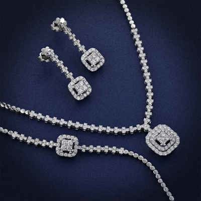 Square Diamond Jewelry Set